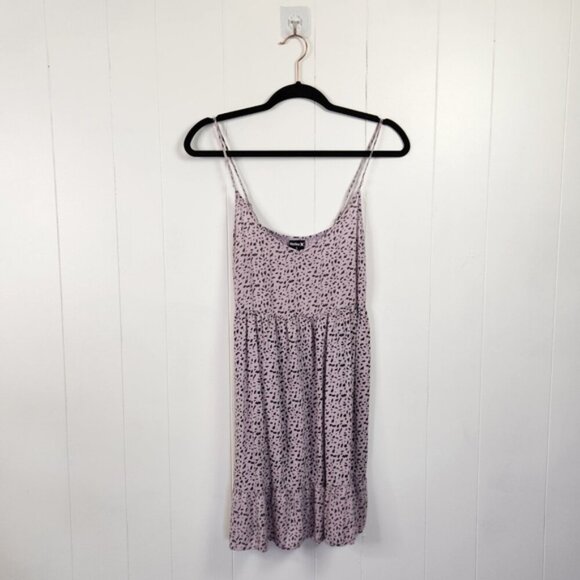 Hurley Purple Sleeveless Babydoll Mini Dress Summer Sundress Leopard Print - Picture 2 of 9
